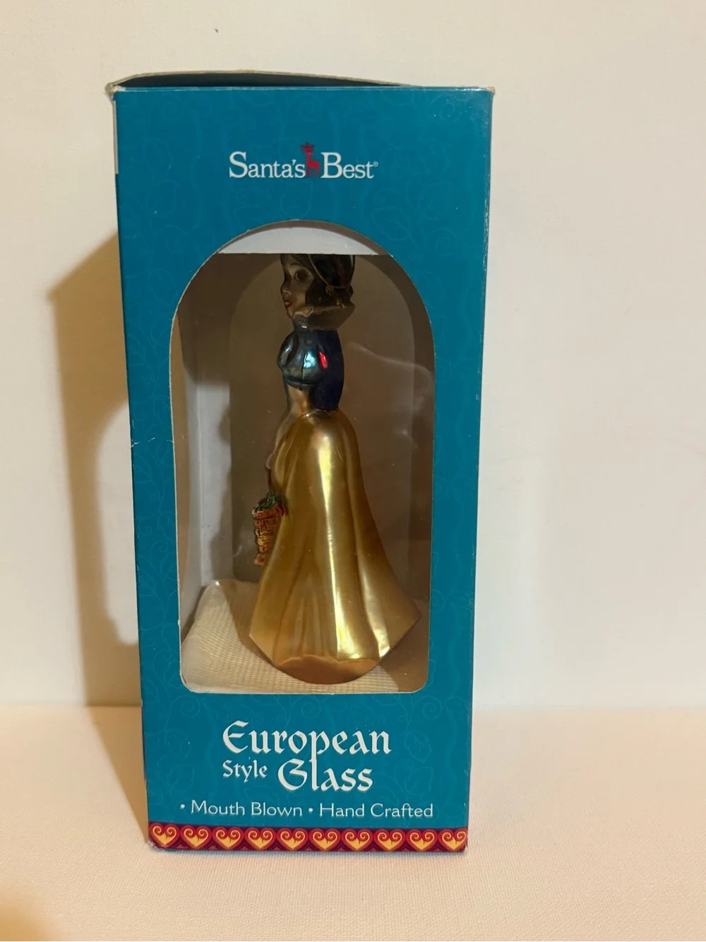 Santa's Best Snow White and the‎ Seven Dwarfs Disney Glass Ornament Box Damage